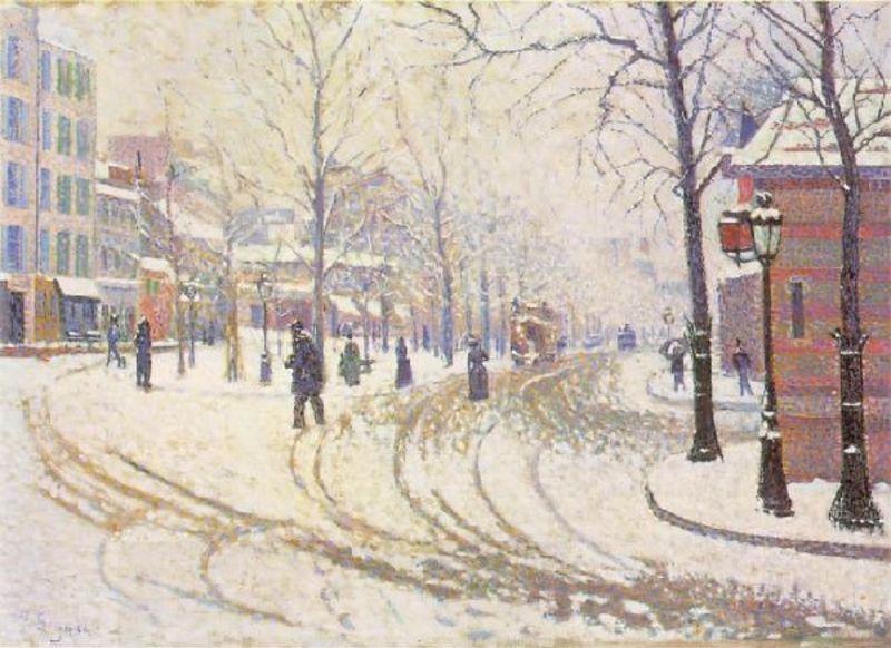 Paul Signac Le Boulevard De Clichy La Neige China oil painting art